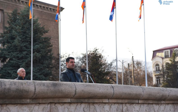 Zabuxdan salamat buraxdığımız Andranik Xankəndindəki mitinqdə çıxış etdi...-VİDEO